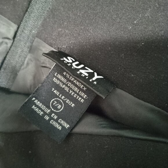 Suzy Shier Black mid length Skirt Back Pocket Detail - Picture 2 of 7